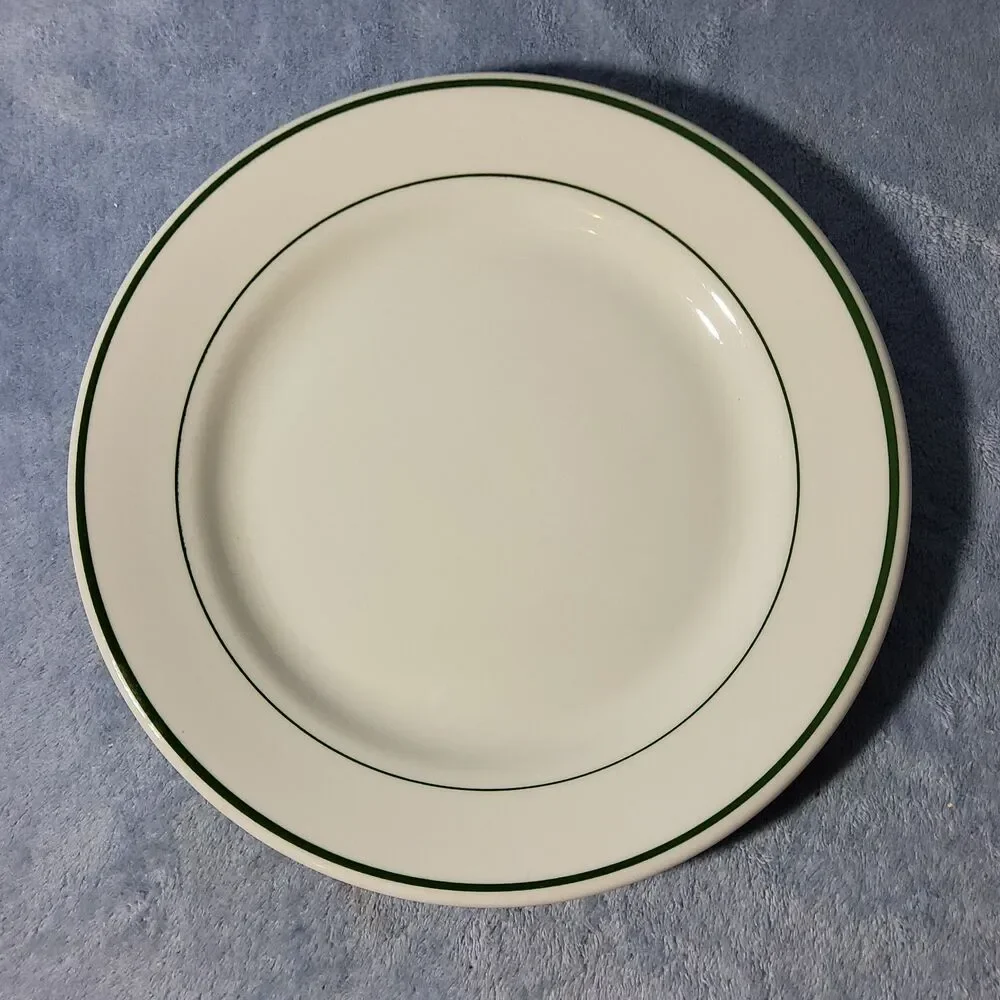 Vintage Restaurantware Shenango China Green Banded Plate 9.25